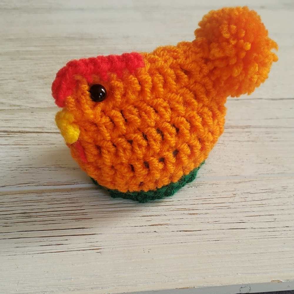 Handcrafted Orange Bird Toy